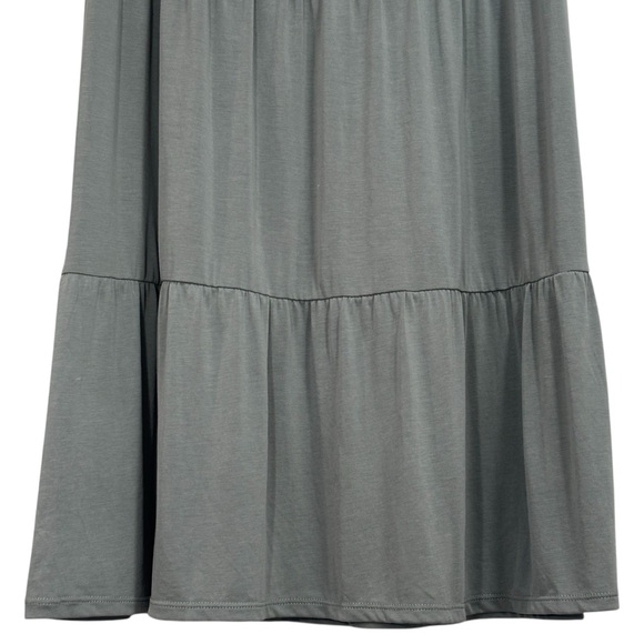 Crosby. Tiered Midi Skirt Sage Green Size Small Womens Stretch Waist - Picture 4 of 9